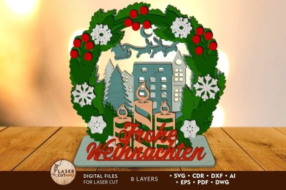 Download Frohe Weihnachten Multilayer Cut Files - Multilayer cut files Collection