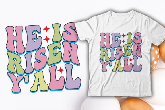 Download He is Risen Y'all Easter Retro T-Shirt - Premium Bundle