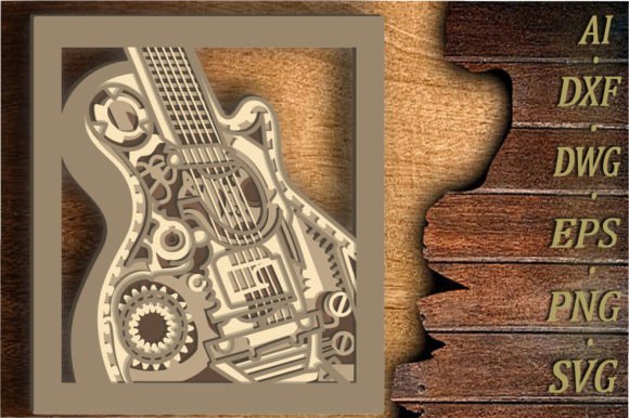 Download Guitar - Multilayer Cut Files for Laser - Multilayer cut files Collection