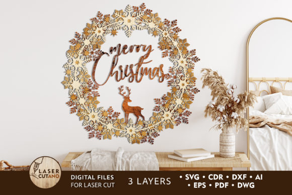 Download WREATH CHRISTMAS Multilayer Cut Files - Multilayer cut files Collection